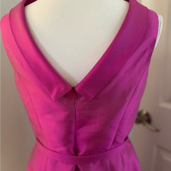 Rickie Freeman For Teri Jon Fuchia Sleeveless Formal Silk Wool Blend Dress S 10 - Picture 11 of 16